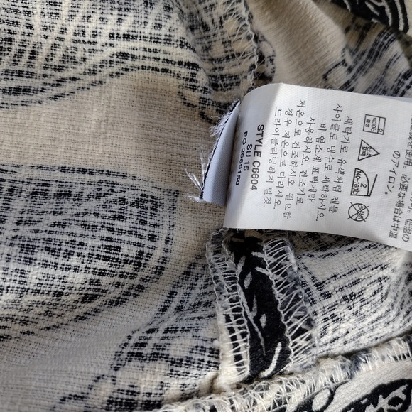 J Crew Cream Beige Black Polynesian Floral Print Fit &  FlateCutout Back Dress 4 - Picture 4 of 9